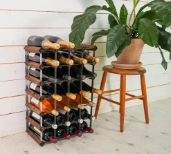 Traditional Wine Racks Vinreol 30 flasker - Fyretræ - Mørk