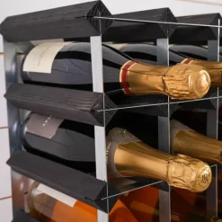 Traditional Wine Racks Vinreol 30 flasker - Fyretræ - Sort