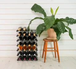 Traditional Wine Racks Vinreol 30 flasker - Fyretræ - Sort
