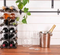 Traditional Wine Racks Vinreol 15 flasker - Fyretræ - Mørk