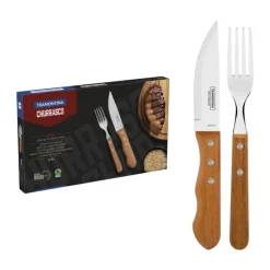Tramontina Churrasco Grill Bestiksæt - 12 dele 6 kuverter - Stål/træ - Natur