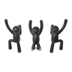 Umbra Buddy Knage - 3 stk. H 7,5 x B 16,5 cm - Støbt plastik - Sort