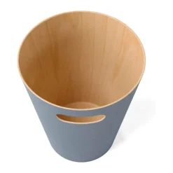 Umbra Woodrow Papirkurv H 28 x Ø 23 cm - Træ - Blå