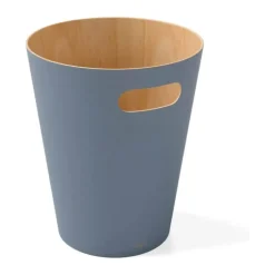 Umbra Woodrow Papirkurv H 28 x Ø 23 cm - Træ - Blå