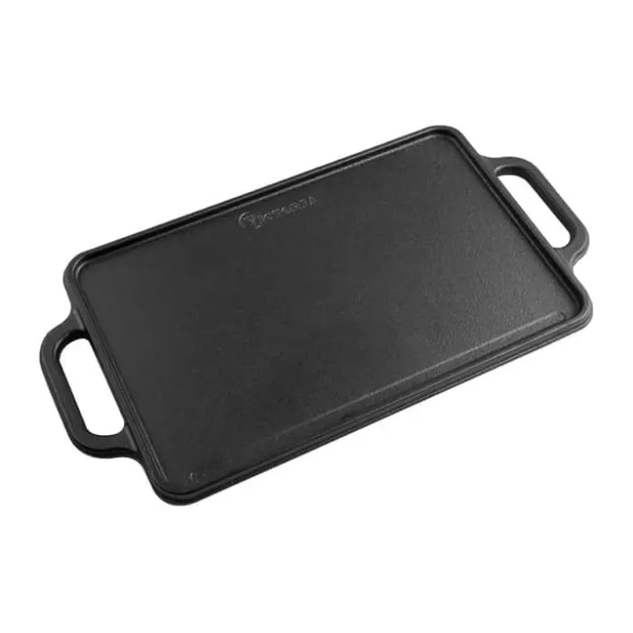 Victoria Seasoned Vendbar Stegeplade B 21 x L 33 cm - Støbejern - Forbehandlet
