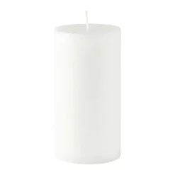 Villa Collection Bloklys Ø 7,8 x H 15 cm - 100% ren stearin - Hvid