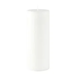 Villa Collection Bloklys Ø 7,8 x H 19 cm - 100% ren stearin - Hvid