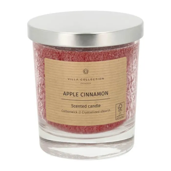 Villa Collection Duftlys Ø 8,5 x H 10 cm - Krystalliseret stearin - Apple cinnamon