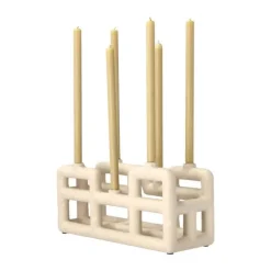 Villa Collection Lyst Lysestage H 13,5 x B 10 x L 28 cm - Polyresin - Sand