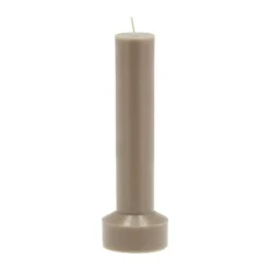 Villa Collection Styles Bloklys Ø 8 x H 23 cm - Paraffin/stearin - Taupe