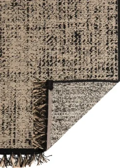 Vivaraise Axel Gulvtæppe B 60 x L 110 cm - Polypropylen - Sort/Beige