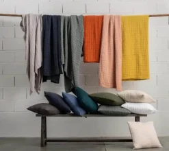 Vivaraise Swami Sengetæppe B130 x L 200 cm - Bomuld - Karry