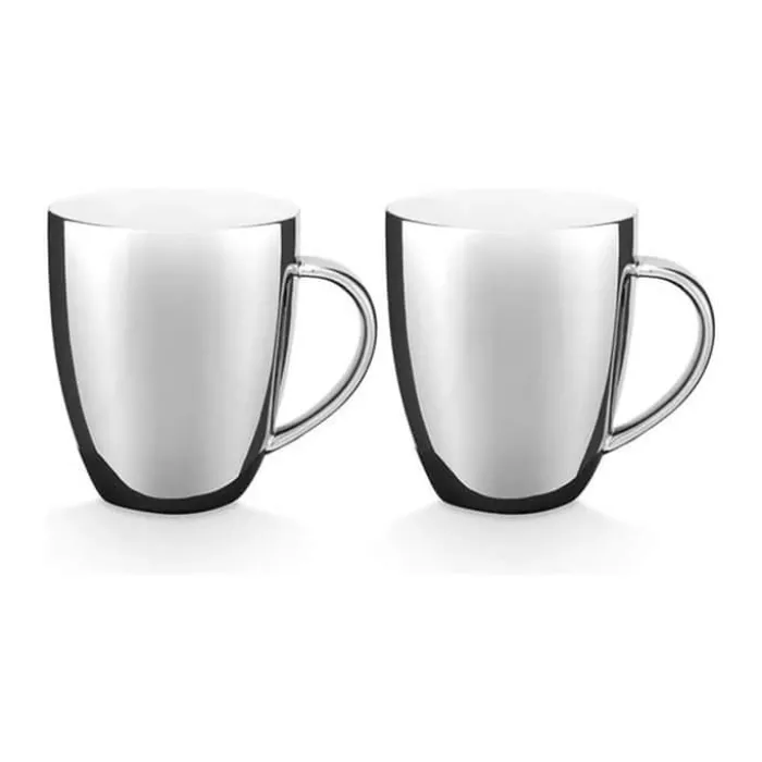 VT Wohnen Krus - 2 stk. 25 cl - Porcelæn - Sølvfarvet