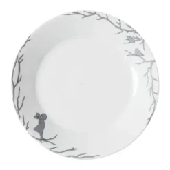 Wik & Walsøe Alv Tallerken Ø 21 cm - Porcelæn - Hvid/grå