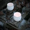 Wik & Walsøe Julemorgen Girlander Fyrfadsstage - 2 stk. H 9 cm - Benporcelæn - Hvid