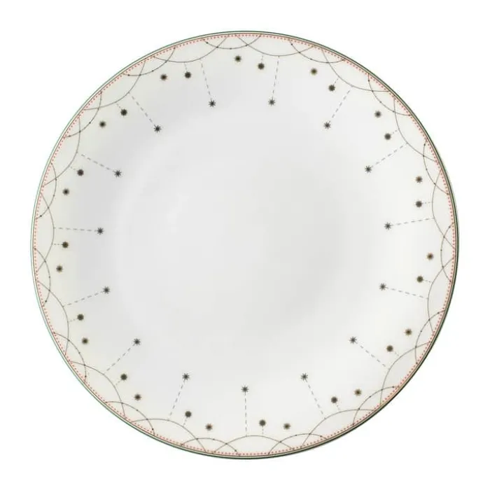 Wik & Walsøe Julemorgen Girlander Middagstallerken Ø 25 cm- Porecelæn - Multifarvet