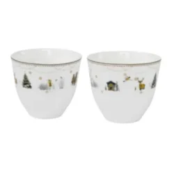 Wik & Walsøe Julemorgen Story Kop - 2 stk. 20 cl - Benporcelæn - Multifarvet