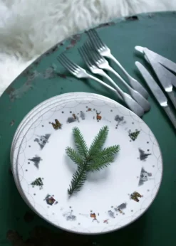 Wik & Walsøe Julemorgen Story Middagstallerken - 2 stk Ø 25 cm- Porcelæn - Multifarvet