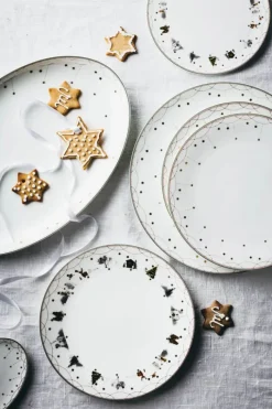 Wik & Walsøe Julemorgen Story Middagstallerken - 2 stk Ø 25 cm- Porcelæn - Multifarvet