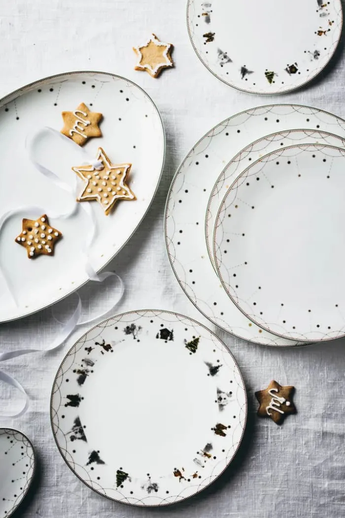Wik & Walsøe Julemorgen Story Middagstallerken - 2 stk Ø 25 cm- Porcelæn - Multifarvet