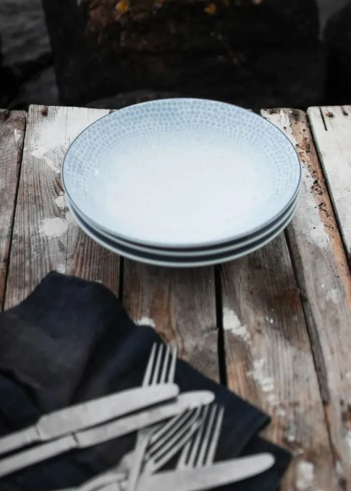 Wik & Walsøe Osean Hav Dyp Tallerken Ø 23 cm - Porecelæn - Blå/hvid