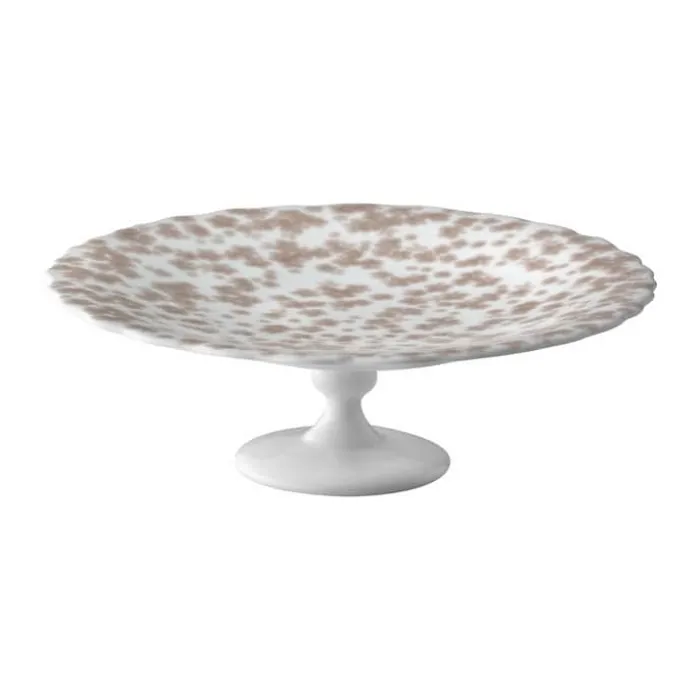 Wik & Walsøe Slåpeblom Kageopsats Ø 21 cm - Benporcelæn - Hvid/rosa