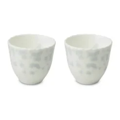 Wik & Walsøe Slåpeblom Kop - 2 stk. 20 cl - Benporcelæn - Hvid/blå