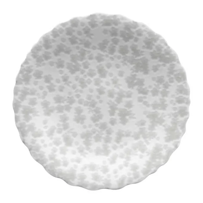 Wik & Walsøe Slåpeblom Tallerken Ø 21 cm - Benporcelæn - Hvid/varmgrå