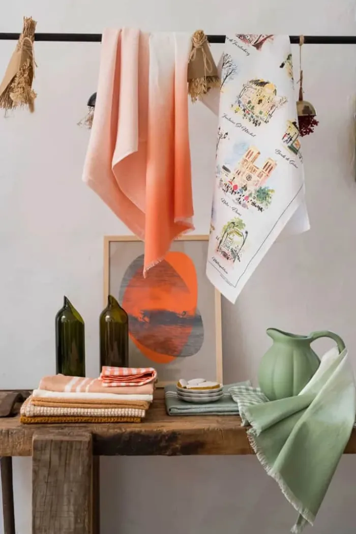 Winkler Tie&Dye Viskestykke- 6 stk. B 50 x L 70 cm - Bomuld - Peach