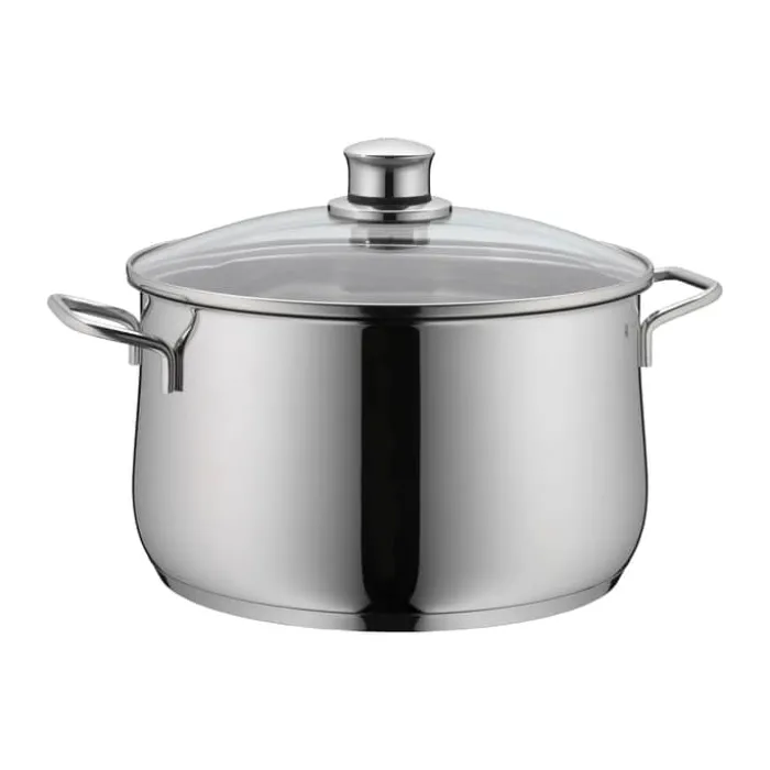WMF Diadem Plus Gryde m. låg 6 liter - Rustfrit stål/glas