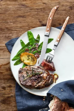 WMF Ranch Steakbestiksæt - 12 dele 6 kuverter - Cromargan rustfrit stål - Egetræ