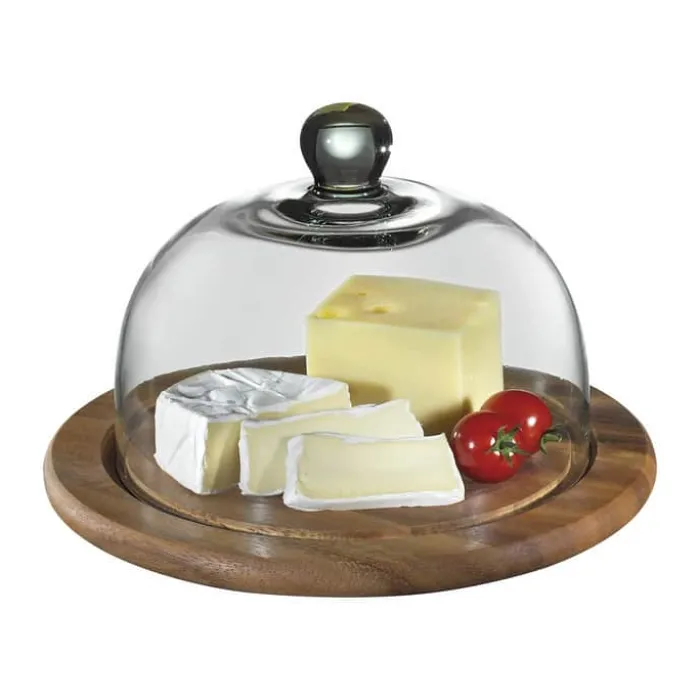 Zassenhaus Osteklokke Ø 31,5 cm - Glas/akacietræ