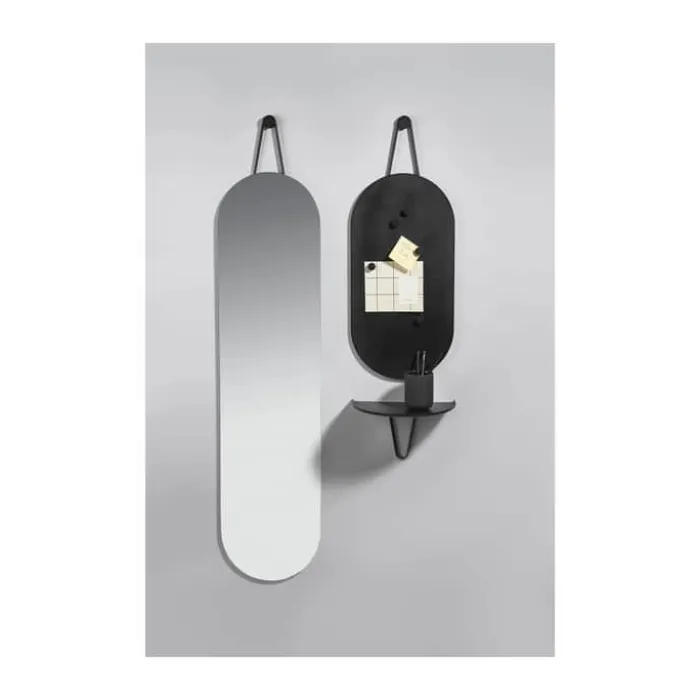 Zone A-Wall Vægspejl L 120 x B 30 cm - Metal/glas - Soft grey