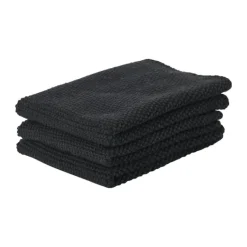 Zone Karklud - 3 stk B 27 x L 27 cm - Bomuld - Sort