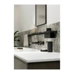 Zone Rim Tandbørstekrus Ø 7 x H 13,6 cm - Aluminium/ABS-plastik - Sort