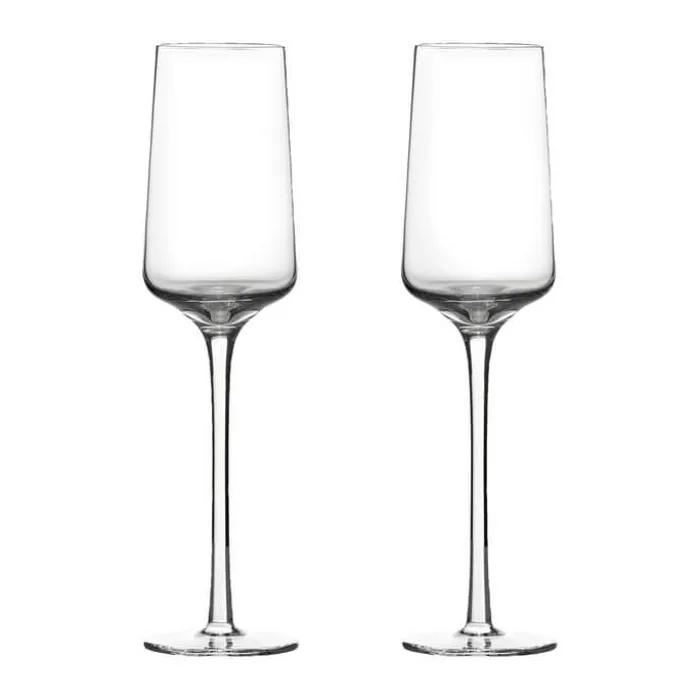 Zone Rocks Champagneglas - 2 stk. 23 cl - Krystalglas - Klar