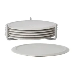 Zone Singles Glasbrikker - 6 stk. Ø 10 cm - Silikone/Metal - Warm grey