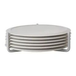 Zone Singles Glasbrikker - 6 stk. Ø 10 cm - Silikone/Metal - Warm grey