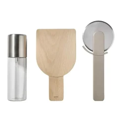 Zone Singles Pizzasæt - 3 dele Rustfrit stål/glas/plastik - Soft Taupe