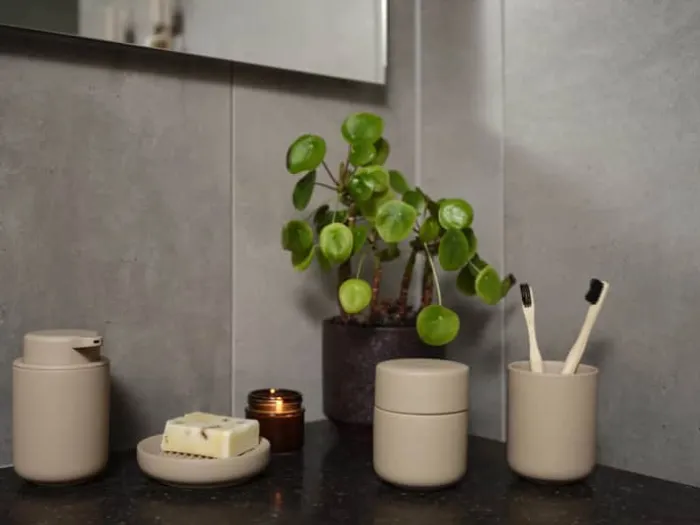 Zone Ume Tandbørstekrus H 10 cm - Stentøj - Camel