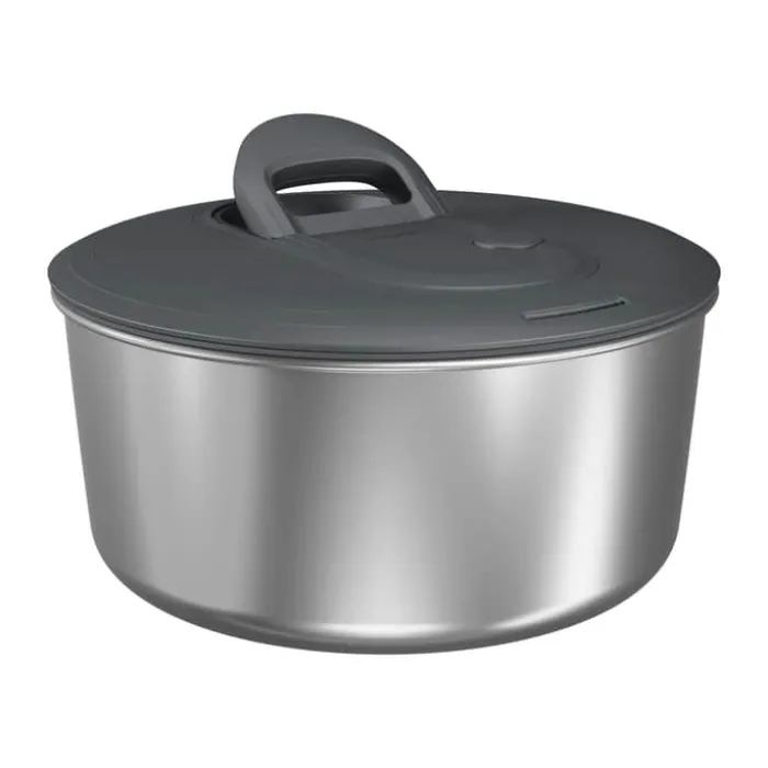Zyliss Easy Spin Salatslynge Ø 23 x H 12 cm - Rustfrit stål/polypropylen/silikone - Grå